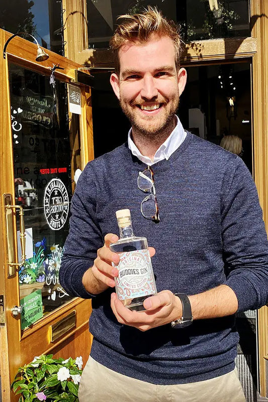 David Montgomery of Buddies Gin during Q&A about brand's history and future
