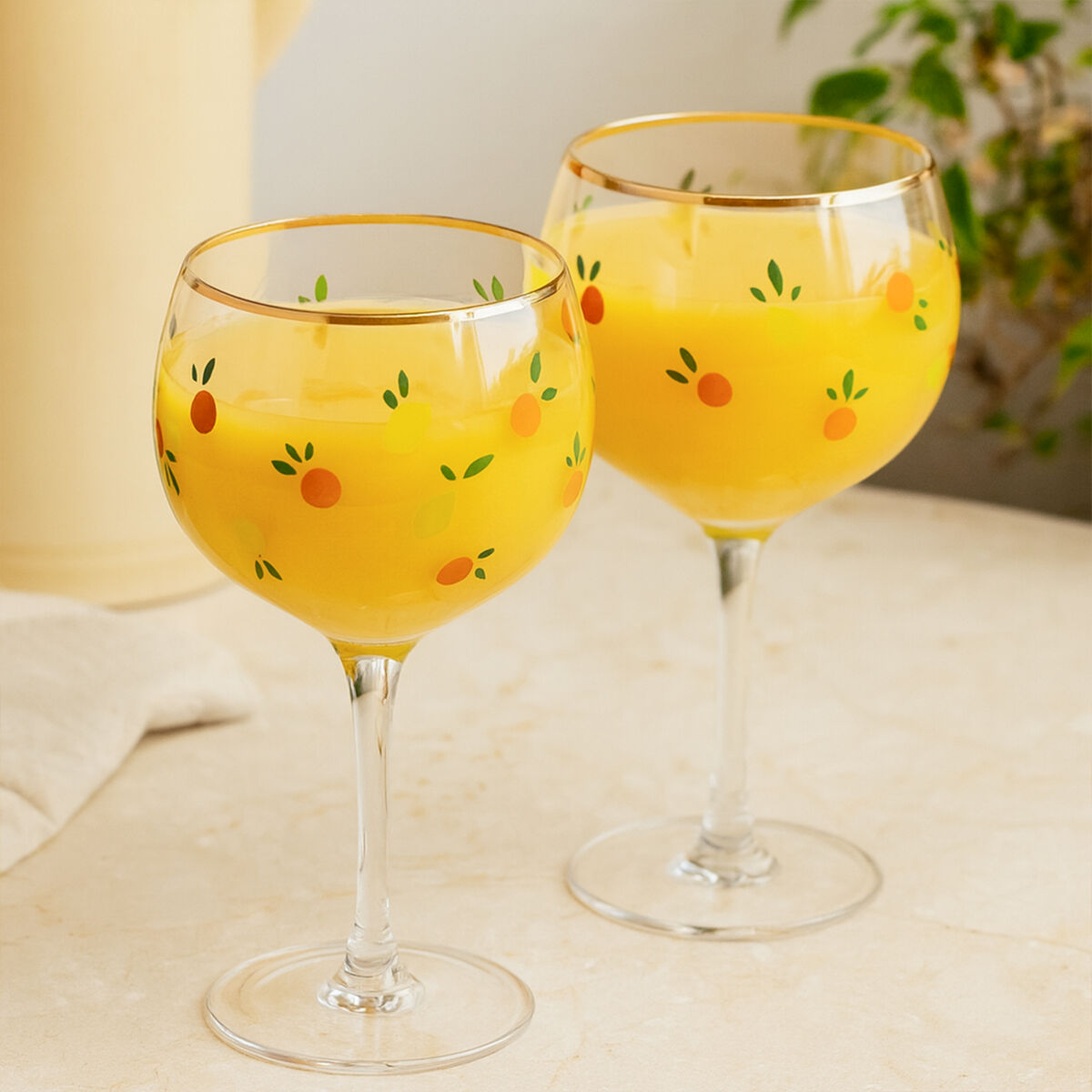 Mila Set of 2 Colourful Gin Glasses